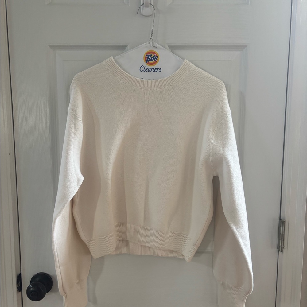 aerie Cream Crewneck Pullover Sweater